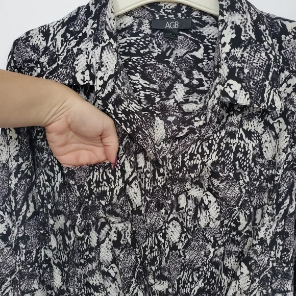 AGB Snakeprint B&W Shirt dress Sz 4 - EUC - Picture 4 of 8